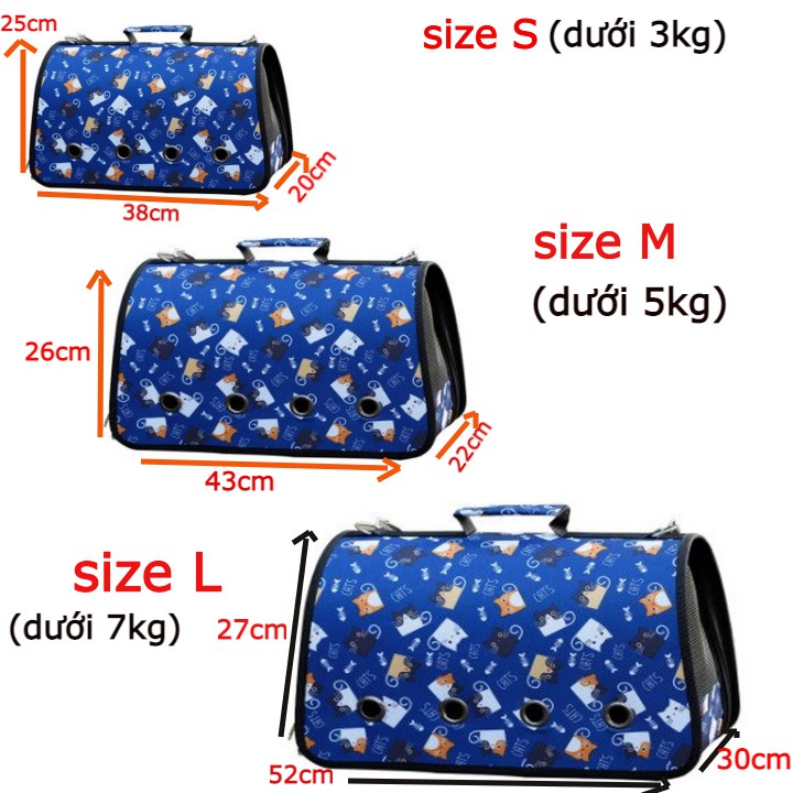 Túi Đựng Chó Mèo Đa Màu (Màu Ngẫu Nhiên) sử dụng làm túi xách đi ra ngoài, làm chuồng đặt cố định – Xudapet - SP005186