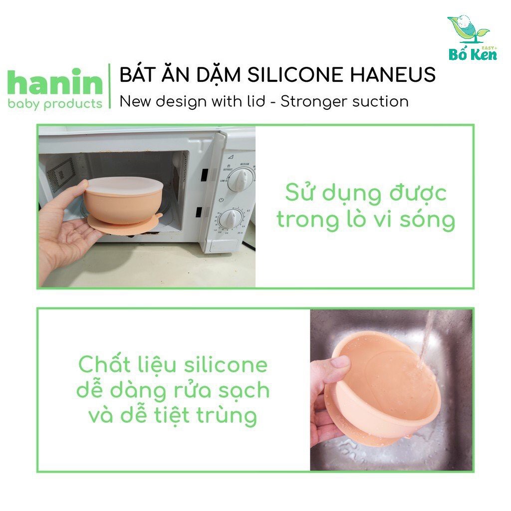 bình sữa pigeon Shop Bố Ken Bát Ăn Dặm Silicon Cao cấp Chống Đổ Cho Bé [Hãng Hanin Baby]