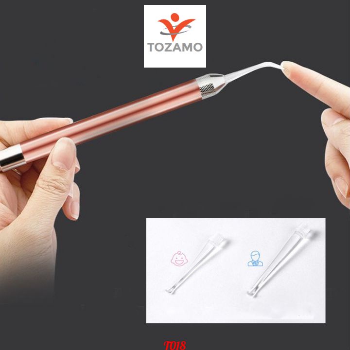 Ngoáy tai có đèn,Cây lấy ráy tai có đèn soi cho bé kèm kính núp tozamo