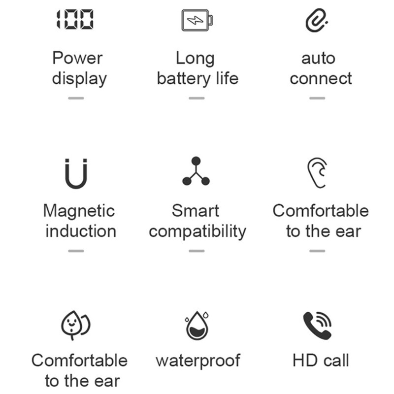 Tai Nghe Bluetooth Không Dây Có Đèn Led Màu Trắng / Hồng / Đen