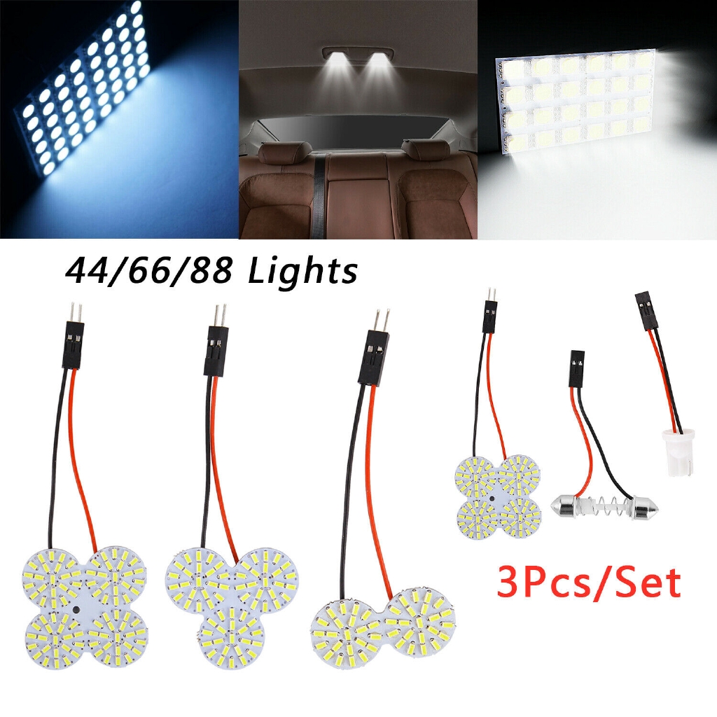 Set 2 Đèn Led 12v 3014 Smd 6 Bóng Cho Nội Thất Xe Hơi