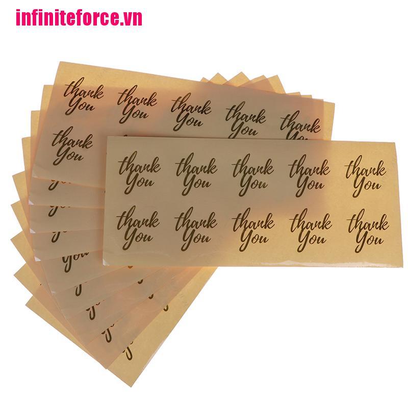 Bộ 100 miếng dán trong suốt in chữ Thank You dễ thương xinh xắn
