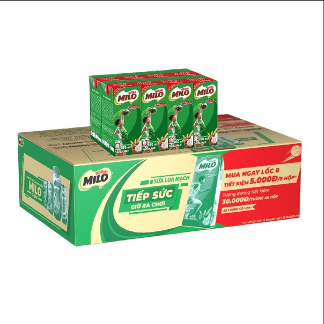 Sữa tươi socola MILO Lốc 4 hộp