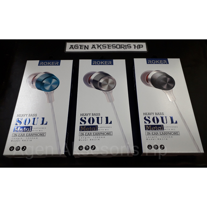 Tai Nghe Nhét Tai Roker Soul Rk31K Jack 3.5mm Màu Trắng