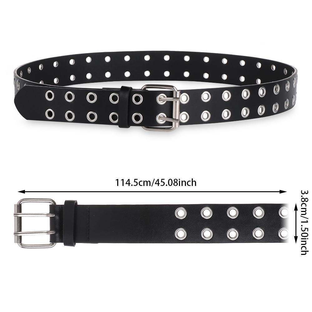 NEXTVN Thắt Lưng Da PU Khóa Cài Đôi Phong Cách Punk Cá Tính Cho Nữ