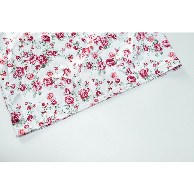 Đầm Hoa Cổ Vuông Xếp Ly Ngắn Tay Thời Trang Nữ Sành Điệu