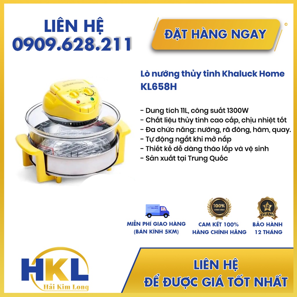LÒ NƯỚNG THỦY TINH KHALUX KL 658H,mới 100%,bảo hành 1 năm