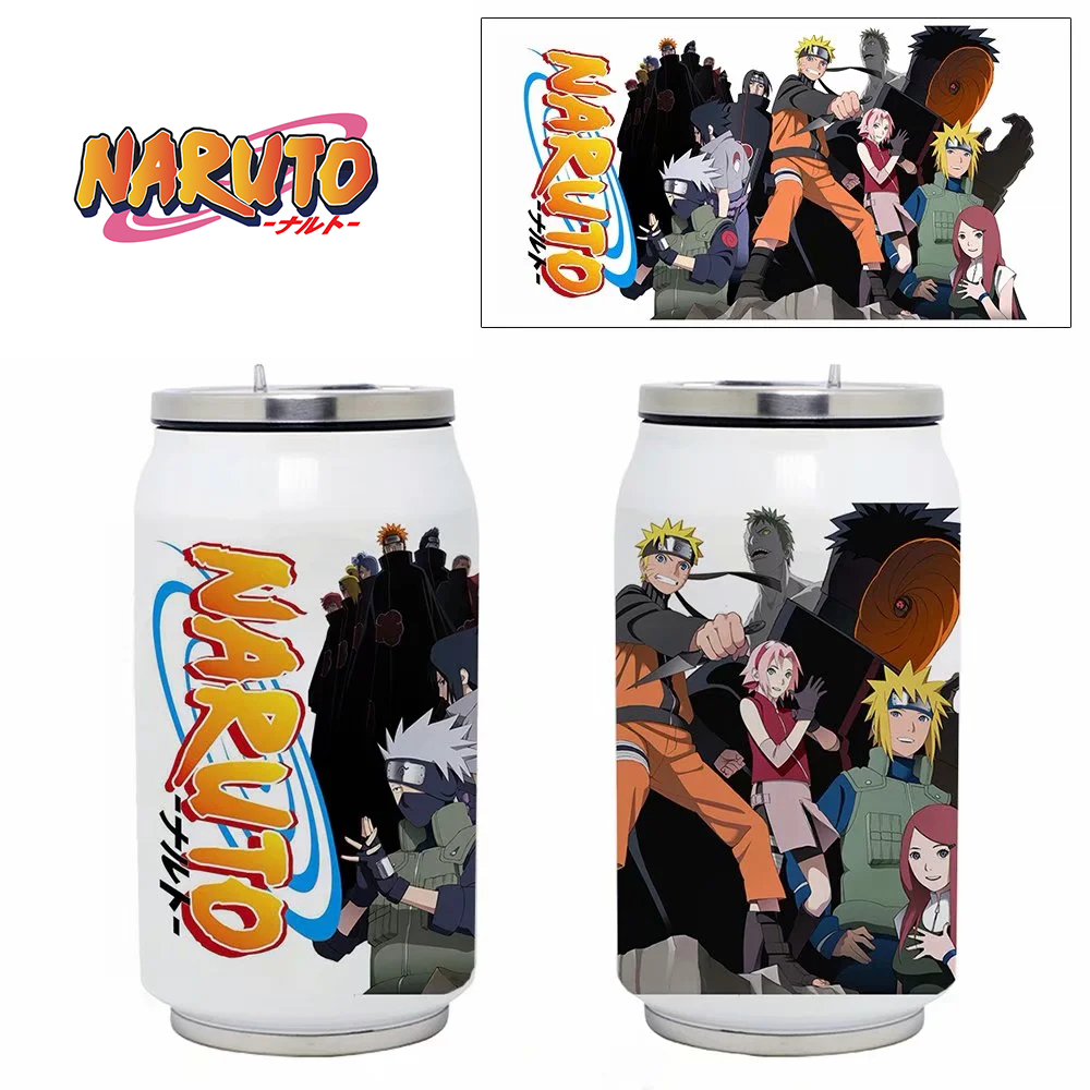 Bình giữ nhiệt Anime Naruto Kakashi Sasuke Madara Itachi hai lớp 350ml bằng thép không gỉ 304