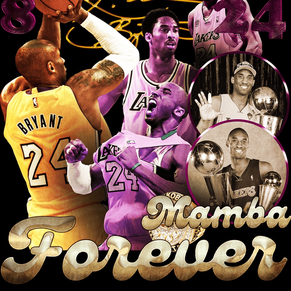 Áo bóng rổ hiphop Kobe Bryant  Mamba Forever oversized, cotton 4 chiều, hình in chất lượng cao Đen
