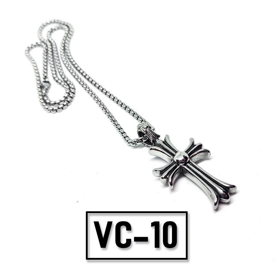 Vòng cổ TITAN Chrome Hearts thánh giá bản lớn màu bạc - Mẫu VC-10 - SUN ACCESSORIES