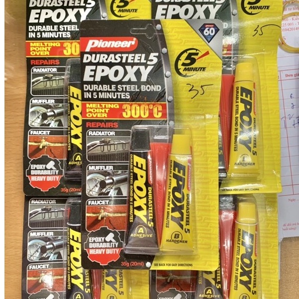Keo epoxy 2 thành phần five plus siêu dính chính hãng pioneer