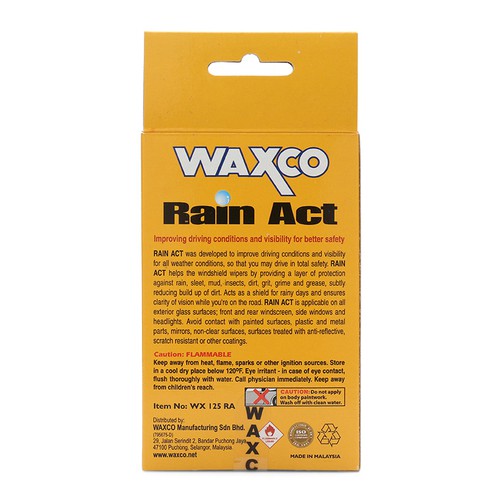 Gel chống bám nước mưa trên gương kính Waxco Rain Act