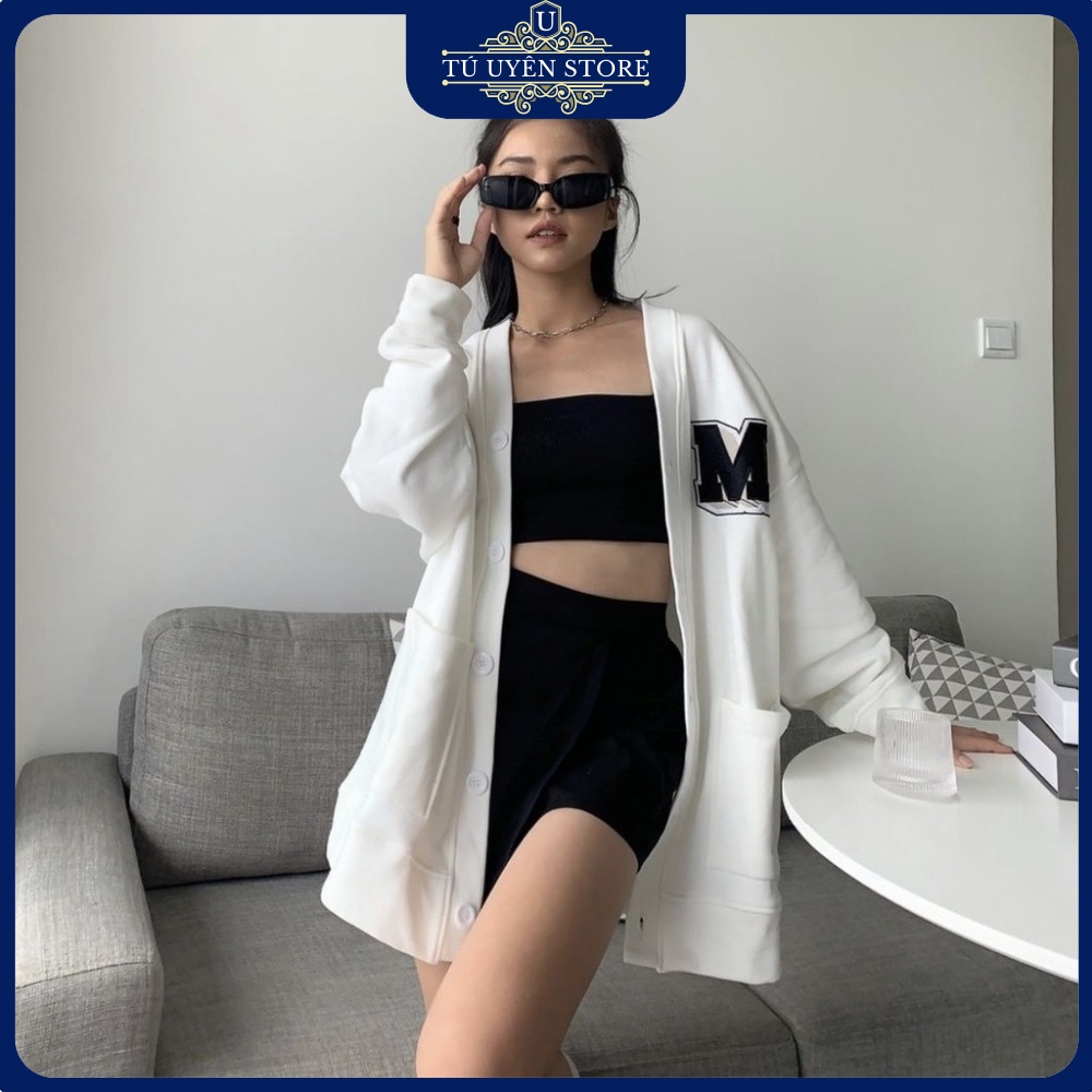 Áo Cardigan nỉ bông Cotton Unisex dưới 70kg missout Phù Hợp Đi Đà Lạt, Dạo Biển Tú Uyên Store - Thêu logo M missout