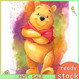 Bộ Tranh Đính Đá DIY Hình Gấu Pooh Dễ Thương Kích Thước 30X40cm 0493