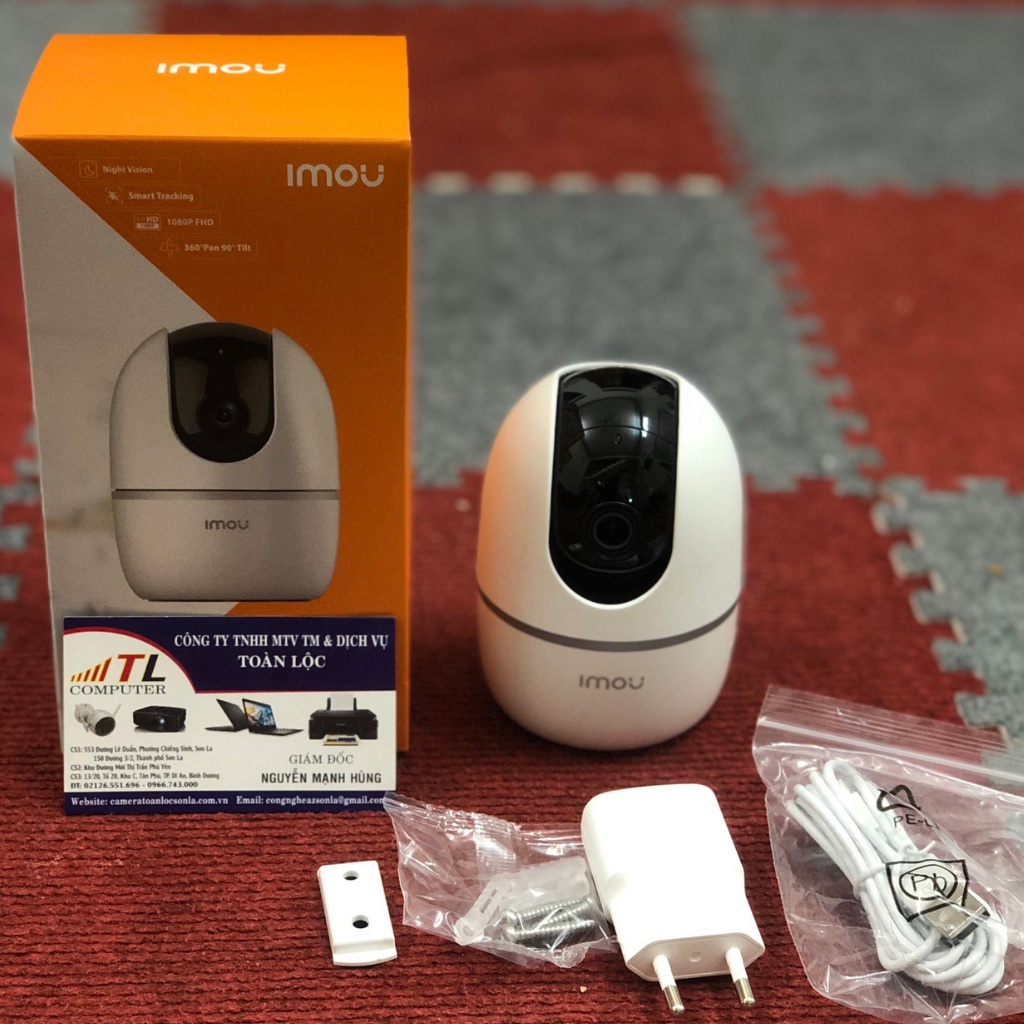 Camera imou ip wifi 2M A22EP xoay 360 trong nhà ngoài trời có báo động Chính Hãng