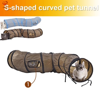 Foldable S Shape Cat Tunnel 2 Holes Pet Toy Cat Kitten Rabbit Play Funny Toys