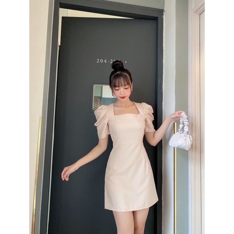 Đầm nữ dáng chữ A tay bồng lưng cột nơ, đi tiệc cưới,dạo phố sang trọng XUONGMAYHB | BigBuy360 - bigbuy360.vn