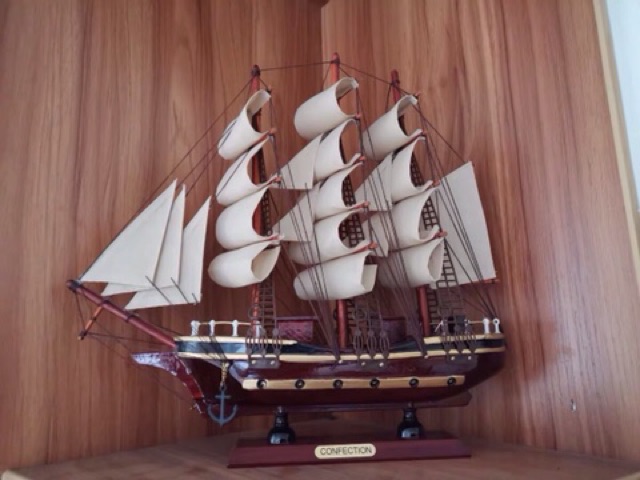 Thuyền buồm gỗ phong thuỷ size 40x6x33 | BigBuy360 - bigbuy360.vn