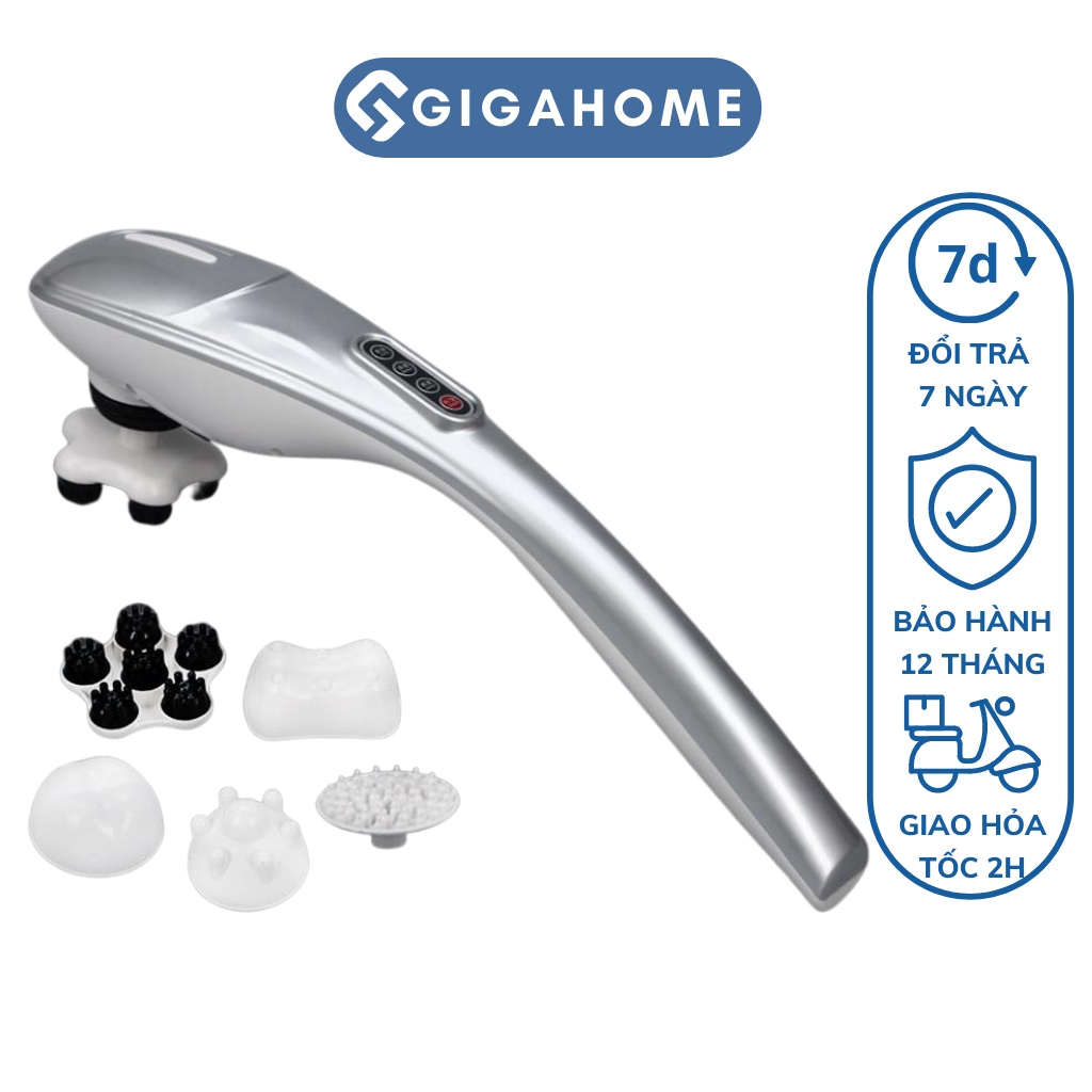 Máy Massge Đấm Bóp Cầm Tay GIGAHOME 5 Đầu Thay Thế, Giảm Mệt Mỏi Toàn Thân 7983