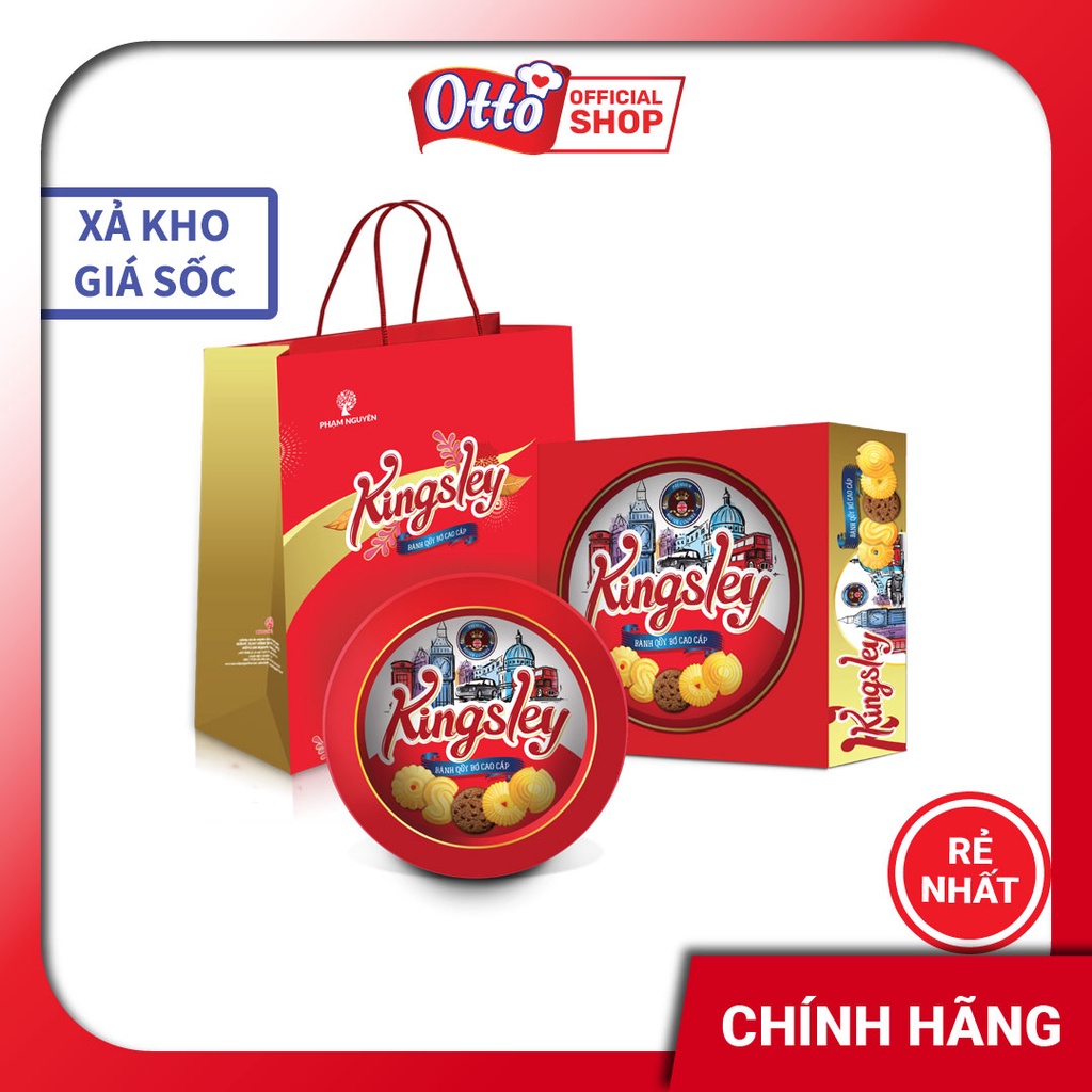 [XẢ KHO GIÁ SỐC] CHÍNH HÃNG Bánh quy bơ hộp thiếc nhập khẩu cao cấp Kingsley 612g