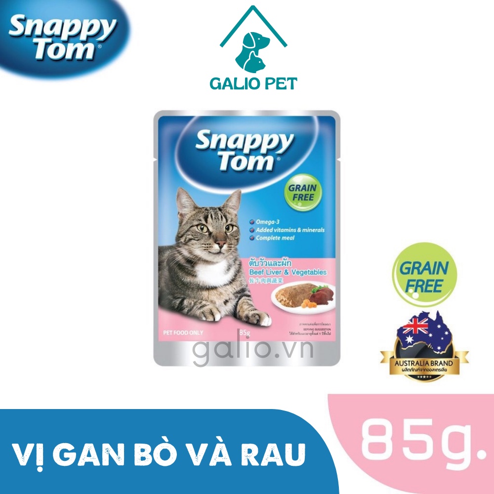 Pate Snappy Tom Gan Bò và Rau Củ , túi 85g
