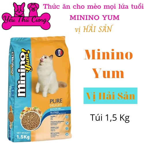 Thức Ăn Cho Mèo Hạt Minino Đủ Vị gói 1.5kg-YÊU THÚ CƯNG