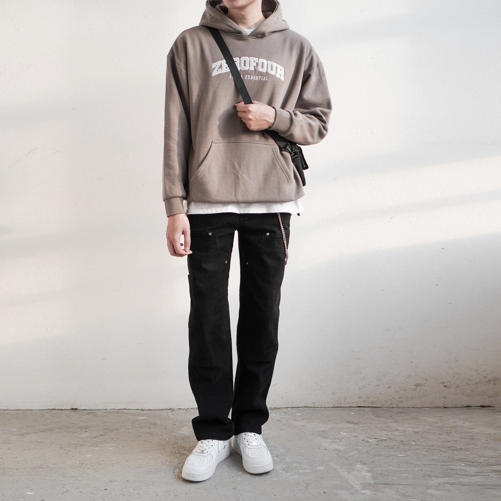 Áo Hoodie JOG04 - chất liệu thun nỉ 100% cotton , form dáng oversized ( hình thêu ZEROFOUR )