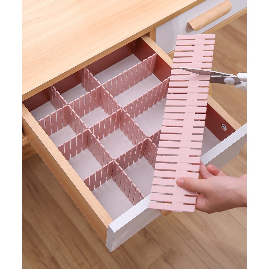 Bộ 4 thanh chia ngăn kéo tủ thông minh bằng nhựa, thanh chia ngăn tủ 88303