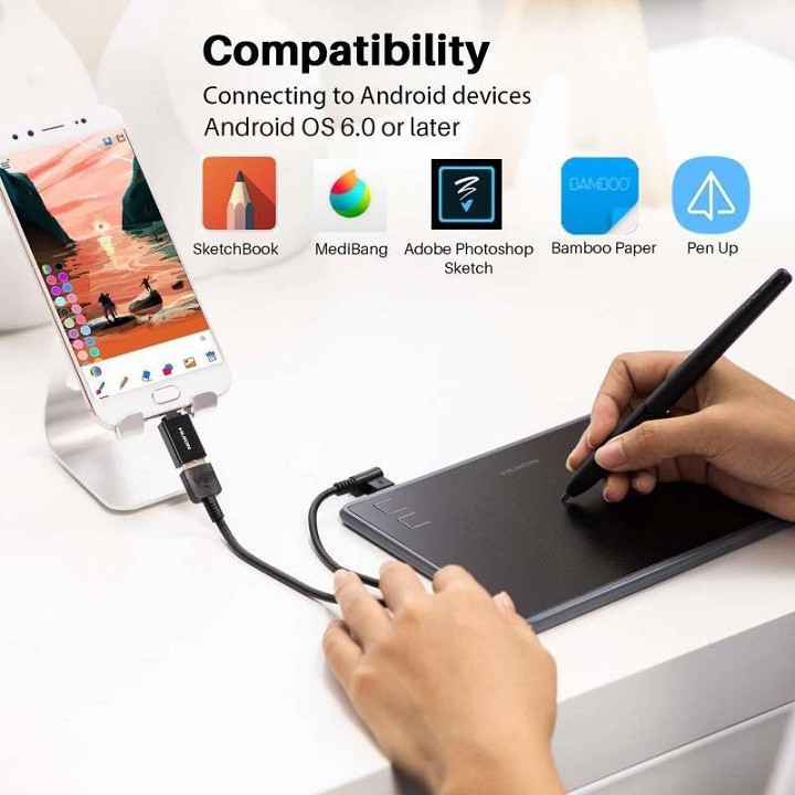 Bảng Vẽ Điện Tử Huion Inspiroy H430P 4x3 inch Kết Nối Điện Thoại Android, PC, Laptop