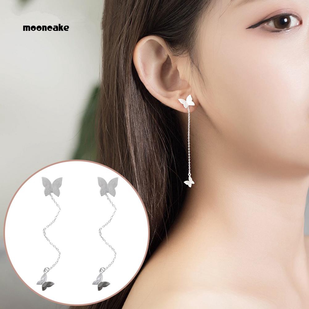 Khuyên tai dáng dài hình bướm đính đá xinh xắn