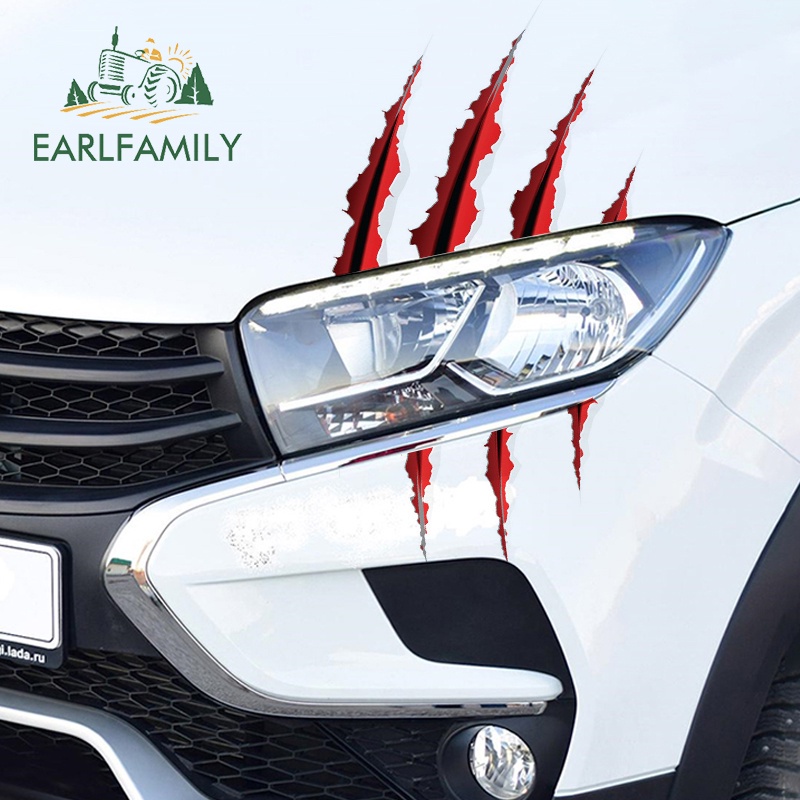 Earlfamily Đề Can Dán Trang Trí Kính Chắn Gió Xe Hơi Hình Dấu Chân Quái Vật 13cm Chống Thấm Nước