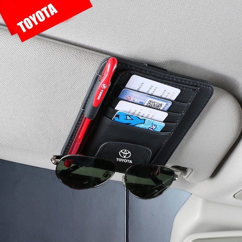 Bao Da Đựng Thẻ Gắn Tấm Chắn Gió Xe Ô Tô Toyota Yaris Camry Vios Corolla