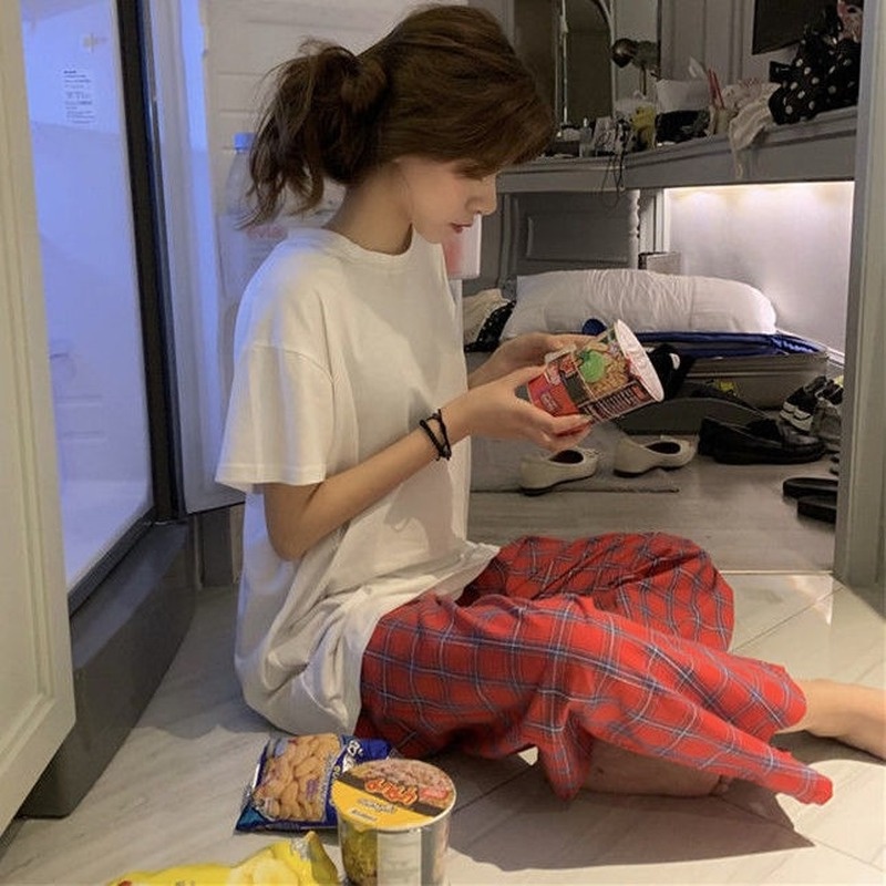 Bộ Đồ Ngủ Ngắn Tay Dáng Rộng Thiết Kế Giản Dị Dành Cho Nữ