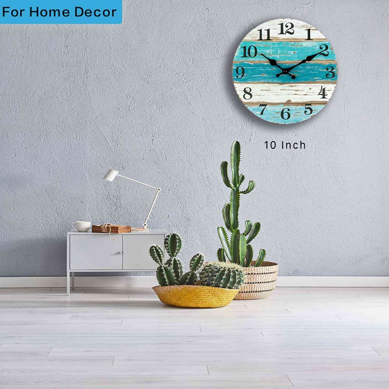 Đồng Hồ Treo Tường Màu Xanh Dương 10 Inch Không Gây Tiếng Ồn Không Dính Dùng Trang Trí Phòng Khách / Nhà Bếp / Văn Phòng