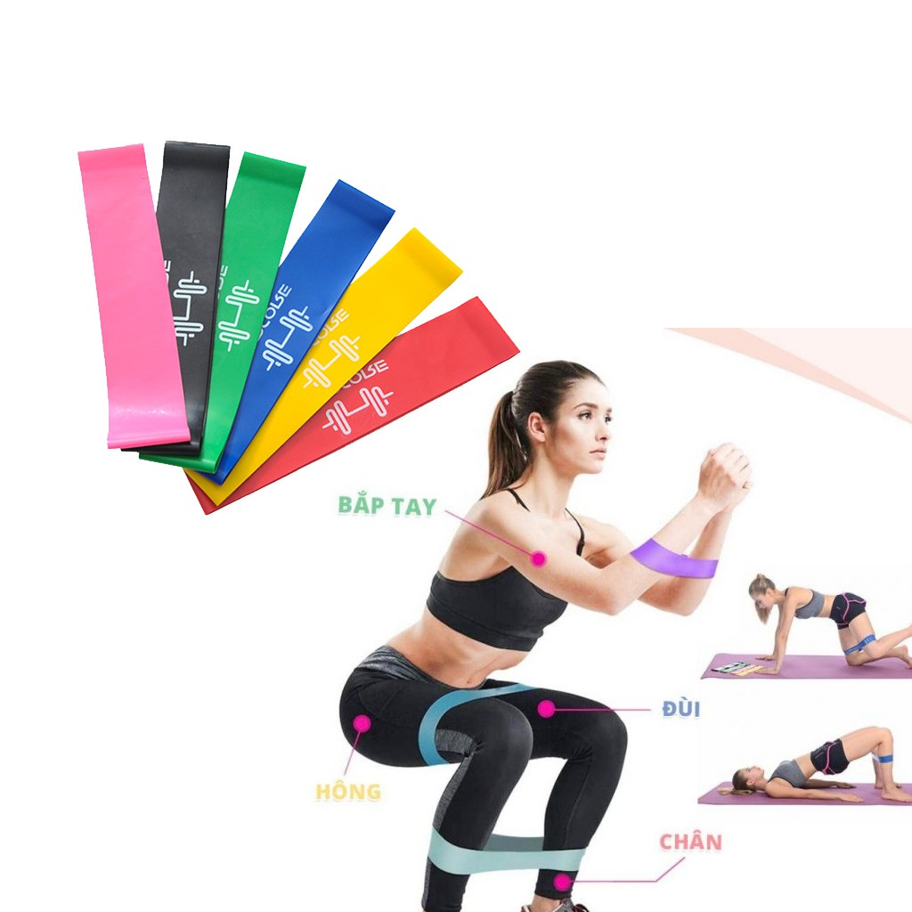 Dây Kháng Lực Tập Mông Chân - Dây Cao Su Miniband Bộ Dây Ben Thun Đàn Hồi Tập Gym Co Giãn