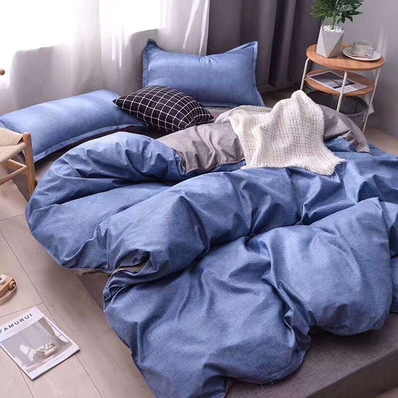 Drap Giường Chần Bông Xám Xanh Cực Đẹp Cotton M6*2M-M8*2M