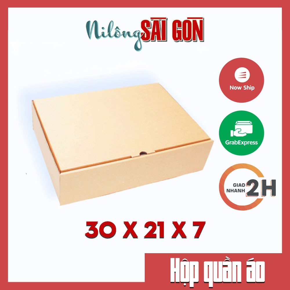 [GIÁ SỈ] Combo 50 Hộp Carton Đựng Quần Áo Size 30x21x7 cm