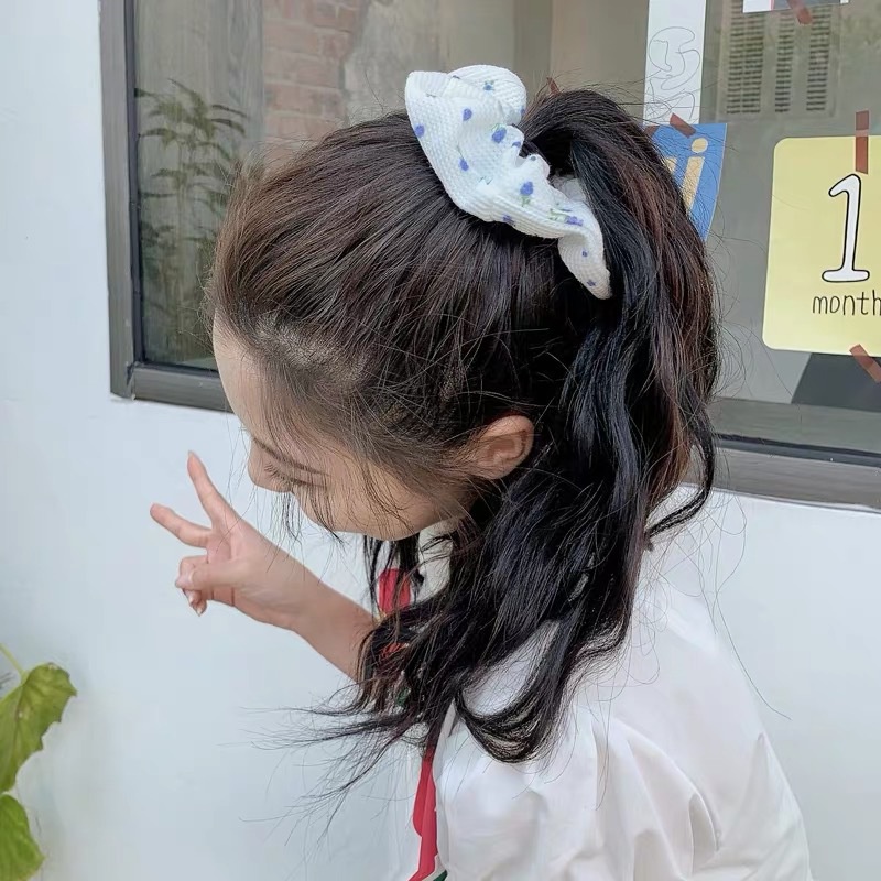 Dây Buộc Tóc Bằng Vải Cotton Mềm Cỡ Lớn In Họa Tiết Chú Heo Dễ Thương