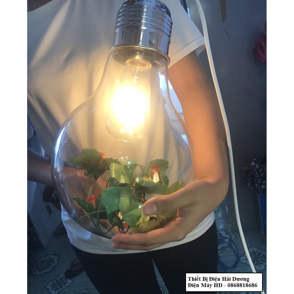 Đèn thả trang trí hình bóng led TN559 (kèm cây xanh) - Đường kính 300mm - Bảo hành 12 tháng