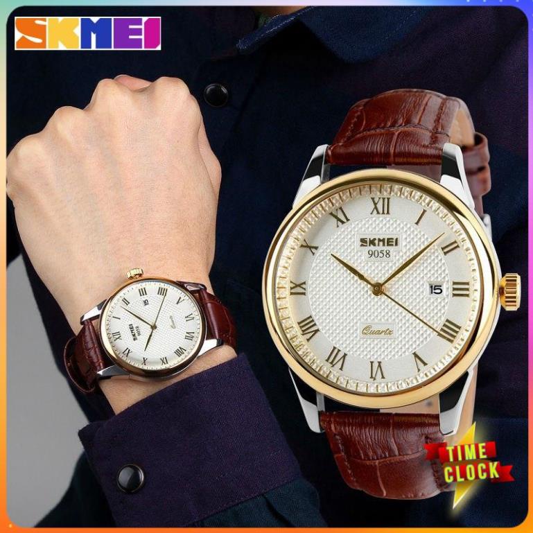 Đồng hồ Nam dây da SKMIE,Doanh nhân Đồng hồ thạch anh Thời trang mới Dây da không thấm nướC,BH 12 tháng