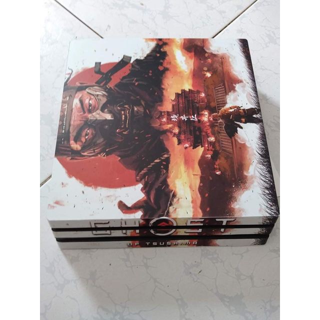 Bộ dán máy theo chủ đề  ghost-of-tsushima skin PS4  FAT SLIM PRO