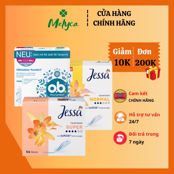 Băng vệ sinh dạng ống Tampon Jessa, OB nội địa Đức - Shop Melyca