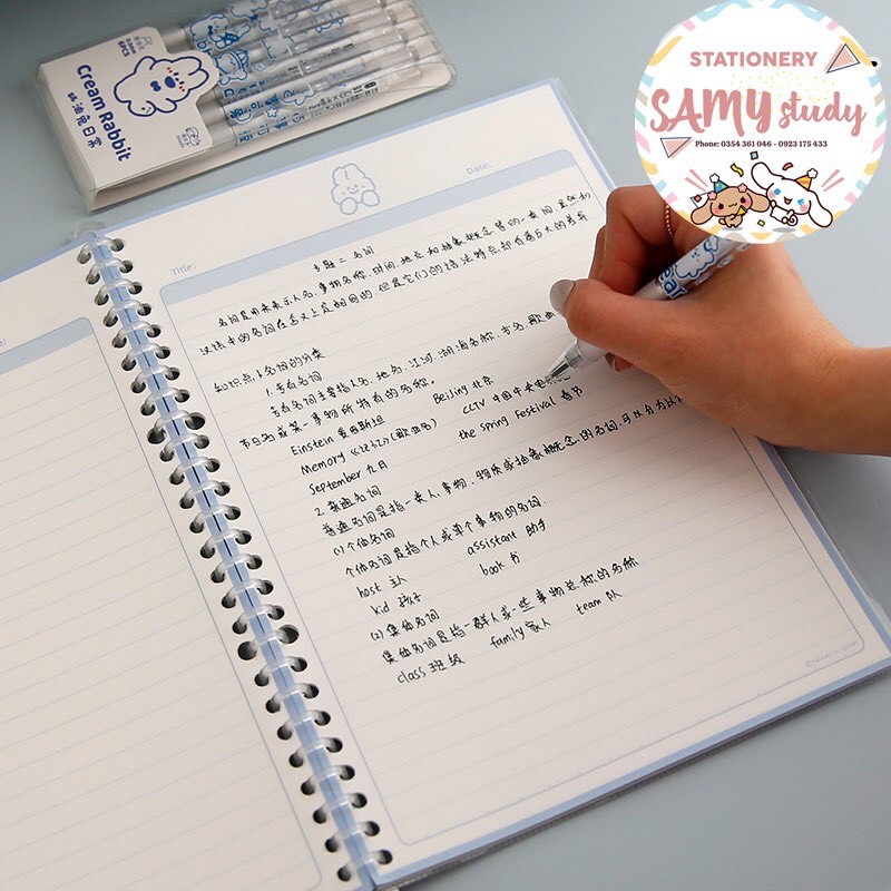 Sổ còng Binder kèm File holder 2in1 size B5 26 lỗ có thể thêm giấy dùng Take Note Bullet Journal