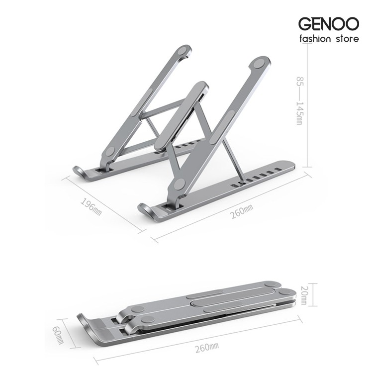 Giá Đỡ Laptop Stand Nhôm Hỗ Trợ Tản Nhiệt Có Thể Gấp Gọn Chỉnh Độ Cao Để laptop GN023 - GENOO OFFICIAL