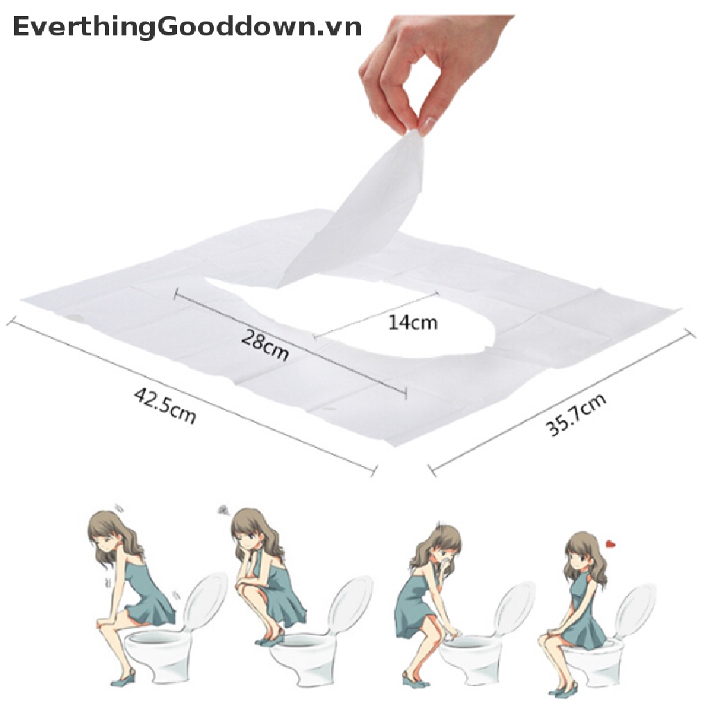 Everthinggooddown 1 Gói 10 Miếng Giấy Lót Bồn Cầu Dùng Một Lần An Toàn Cho Sức Khỏe