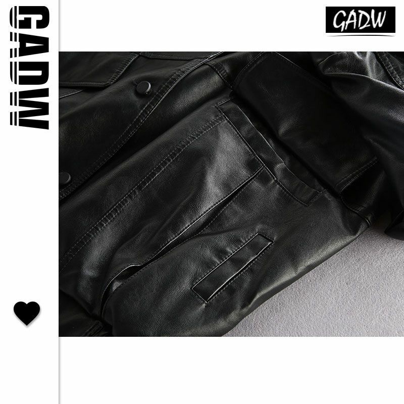 Áo khoác da đính logo siêu chất