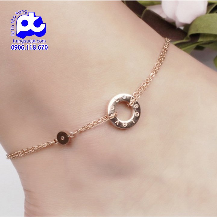 Lắc chân nữ titan cao cấp sang trọng phong cách hàn quốc cao cấp không đen - BB_LC_46