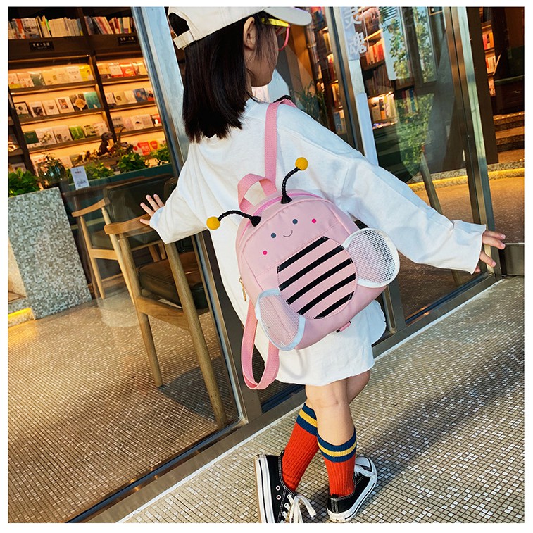 balo cho trẻ em đi học mẫu giáo hình Ong vườn hoa thời trang dễ thương tặng combo 4 món Shalla