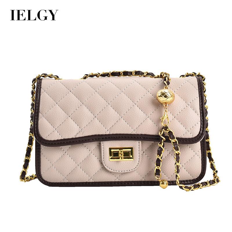 Túi đeo vai IELGY hình vuông kích cỡ nhỏ phối xích thời trang cho nữ