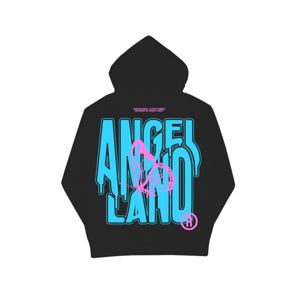 hoodie sweater Áo Khoác Angel-Land Flying Zip chính hãng-Black